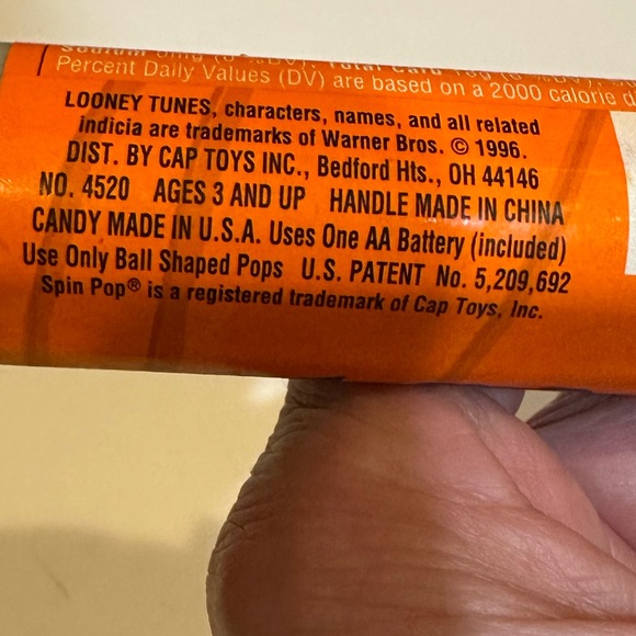 VTG BUGS BUNNY SPIN POP CANDY WARNER BROS CARTOON LOONEY TUNES LOLLY POP SUCKER - Picture 13 of 13